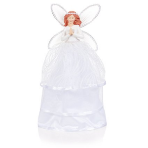 WHITE TREE TOP ANGEL 28CM