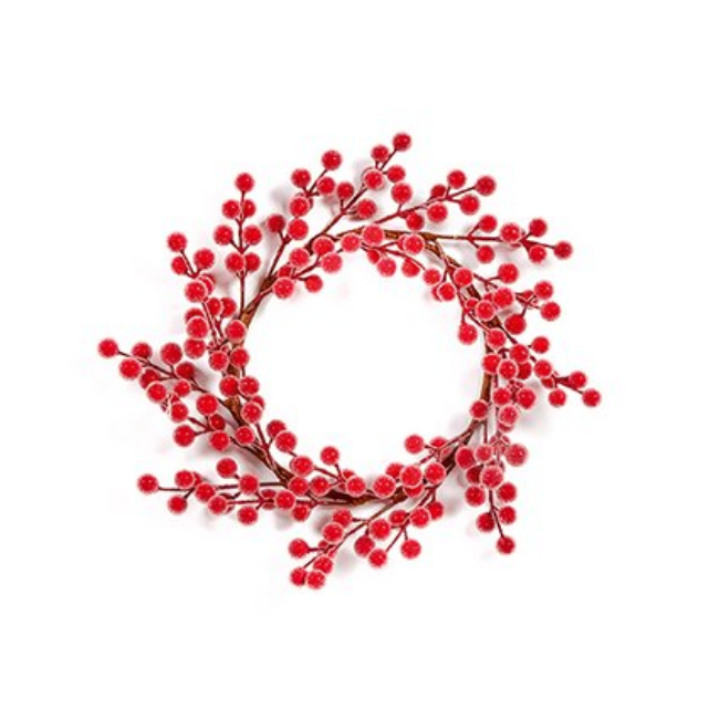 FROSTED BERRY CANDLE RING 30CM