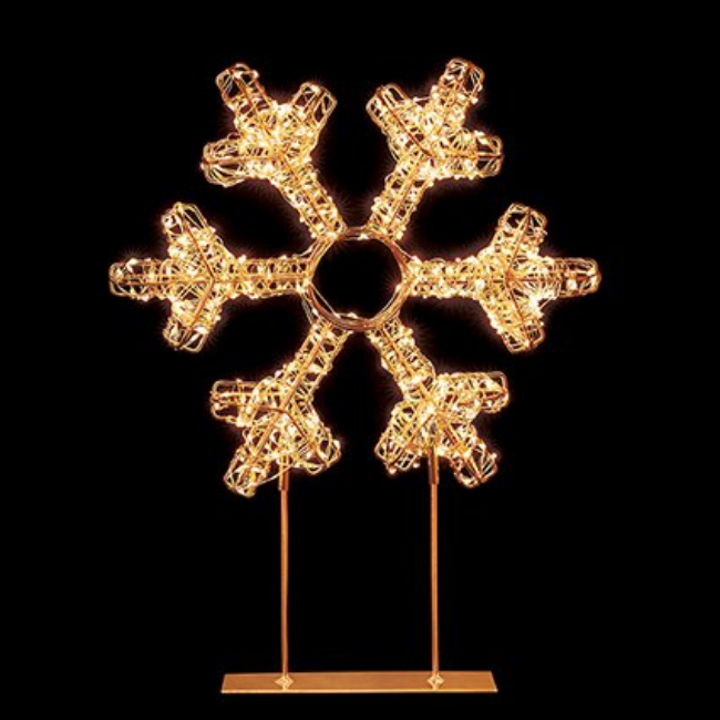 ROSE GOLD TABLETOP SNOWFLAKE WITH TWINKLING LED - 45CM - Image 2