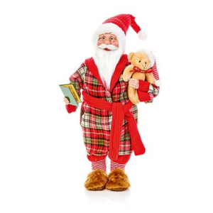 SANTA IN PYJAMAS WITH TEDDY BEAR 50CM
