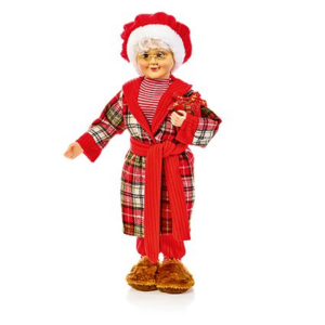 MRS CLAUS IN PYJAMAS WITH PRESENTS 50CM