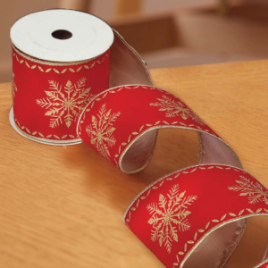 SNOWFLAKE DELUXE VELVET RIBBON 89MM, 3M