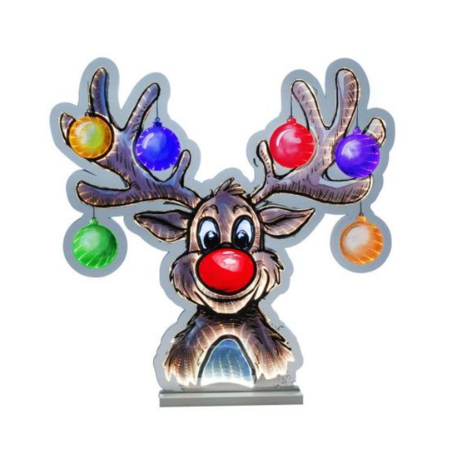 INFINITY LIGHT BAUBLE REINDEER 40CM