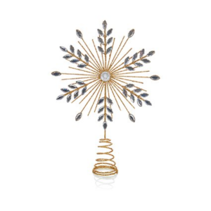 GOLD SNOWFLAKE TREE TOPPER W/ SILVER JEWELS