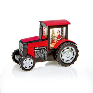 MUSICAL TRACTOR W/ SANTA AND GLITTER SNOW SWIRL