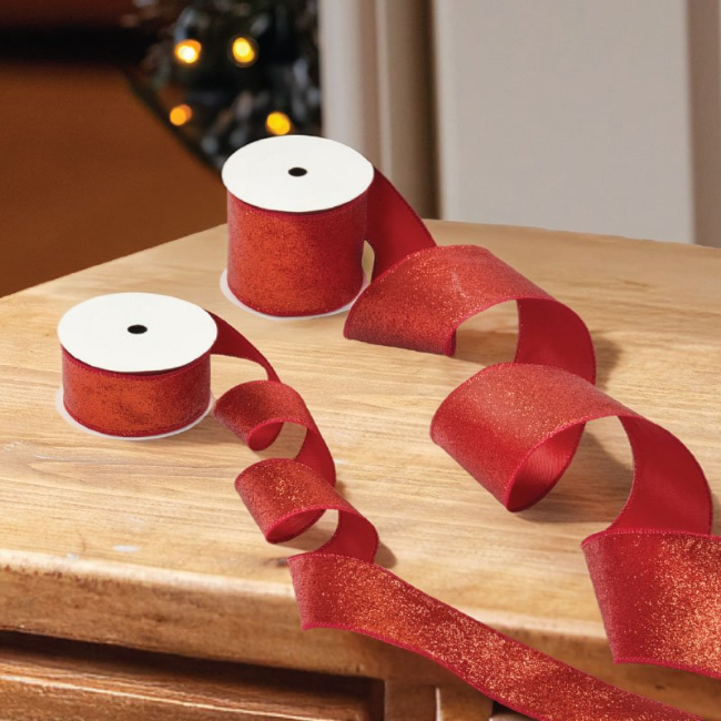 SPARKLE PREMIUM RIBBON 63MM, 3M - RED