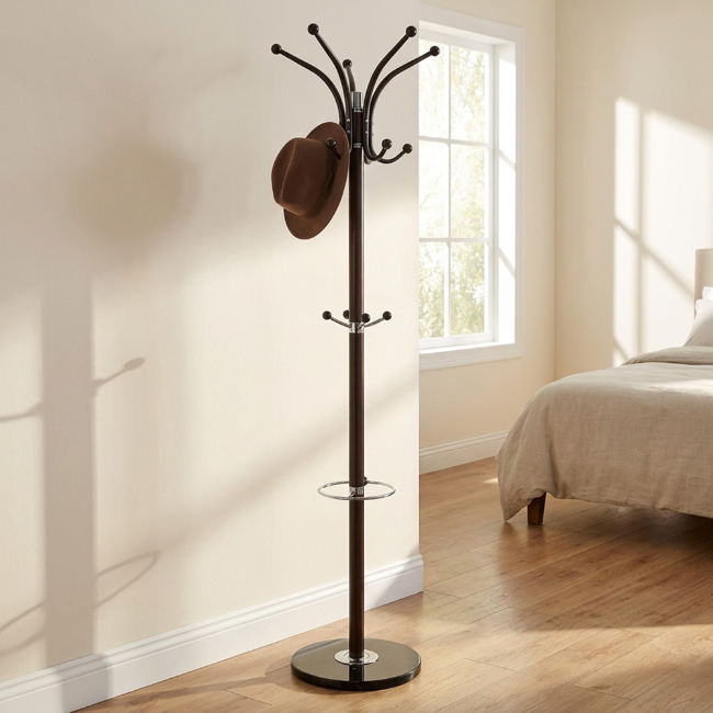 COLTON HAT AND COAT STAND - DARK OAK - Image 2