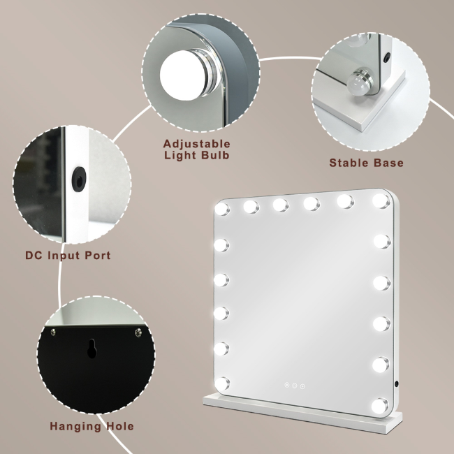 HOLLYWOOD MIRROR WHITE 58CM - Image 3