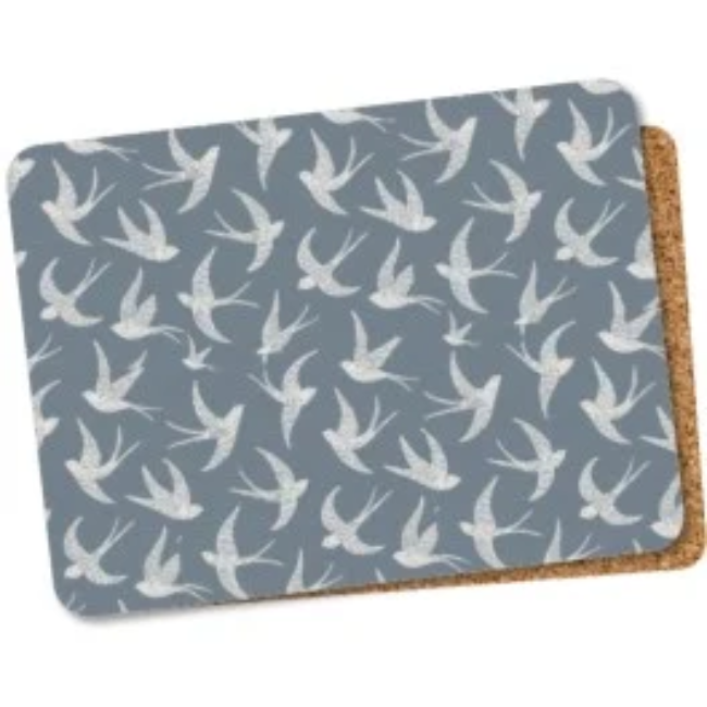 BLUE SWALLOWS TABLEMATS SET OF 6