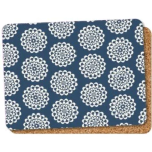 BLUE RETRO FLORAL TABLEMAT SET OF 6