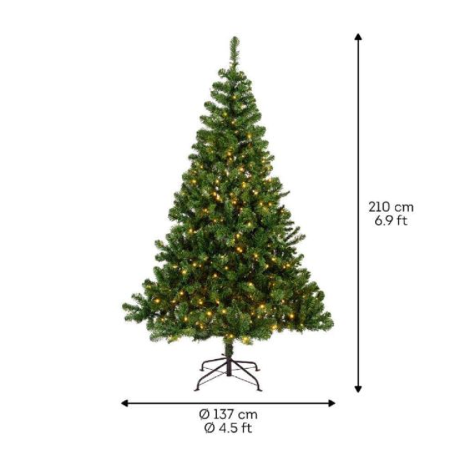 IMPERIAL PINE PRE-LIT ARTIFICIAL CHRISTMAS TREE 210CM/500 BULBS