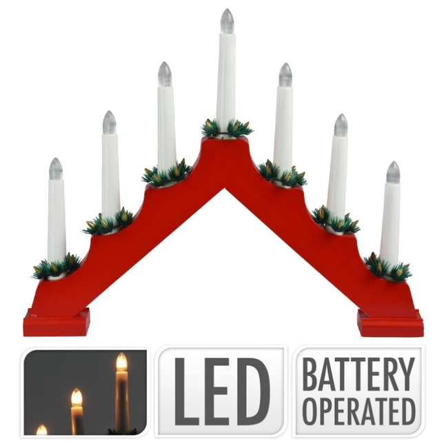 RED WOOD CANDLEBRIDGE BATTERY W/ TIMER