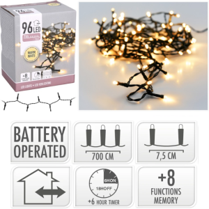 WARM WHITE LED LIGHTS B/O - 96