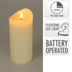 IVORY REALISTIC FLICK FLAME CANDLE 70X125MM
