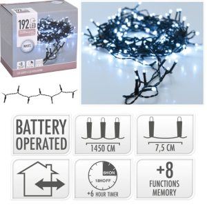 COOL WHITE LED LIGHTS B/O - 192