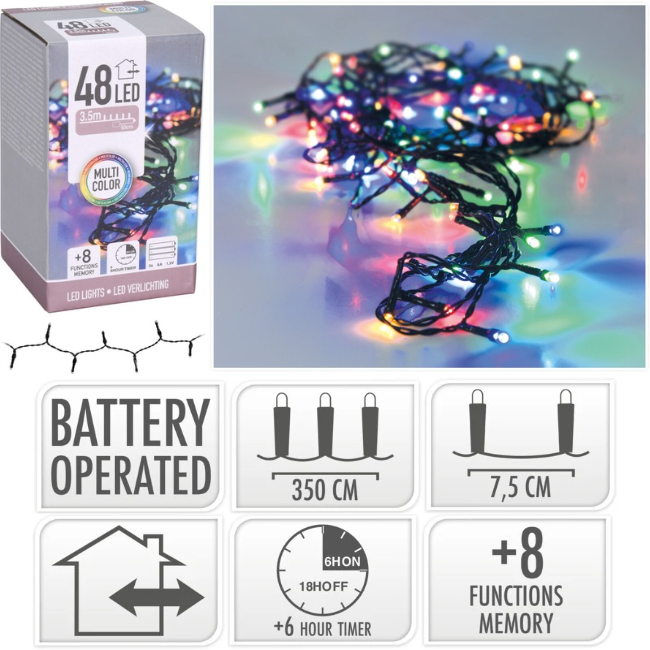 MULTI-COLOURED LED LIGHT B/O - 48