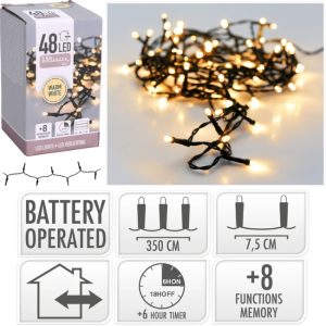 WARM WHITE LED LIGHTS B/O - 48