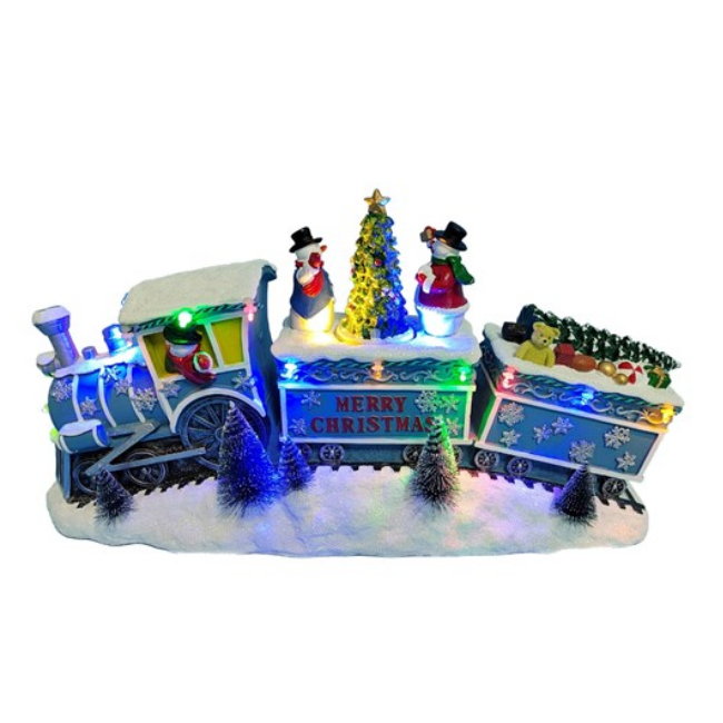 LED SNOWMAN TRAIN 39X19CM