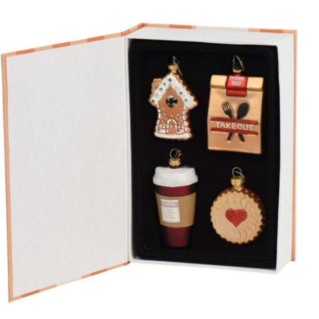 COFFEE THEMED ORNAMENT GIFT BOX