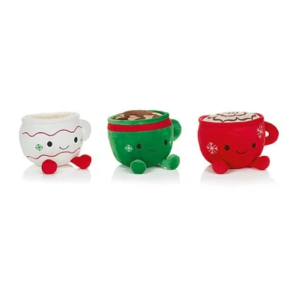 CHRISTMAS COFFEE CUP PLUSH CHARACTER 18CM