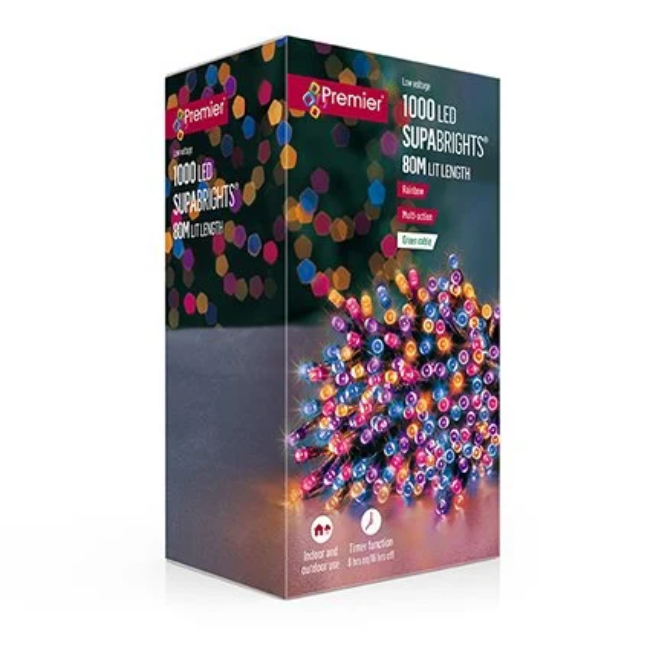 MULTIACTION RAINBOW SUPABRIGHTS LED W/ TIMER - 1000