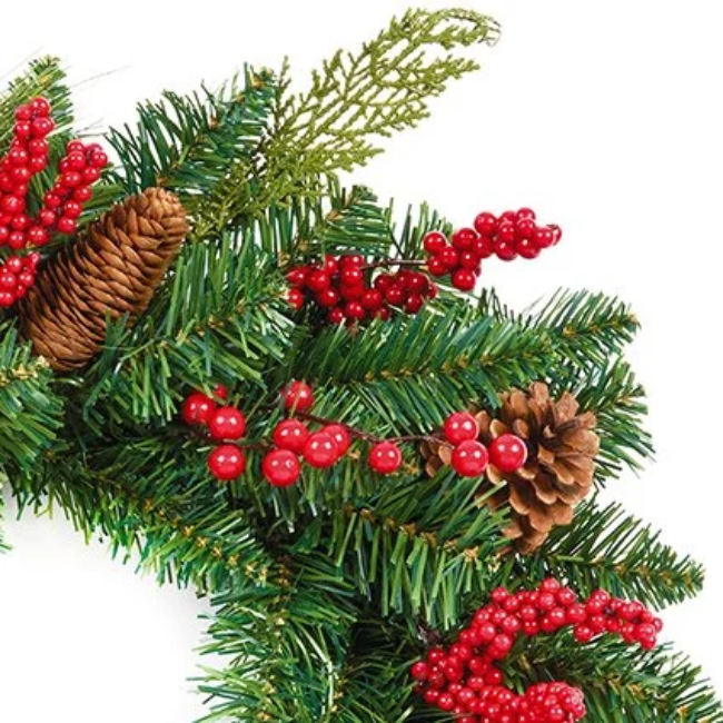 CONE AND BERRY WREATH - 50CM - Image 3