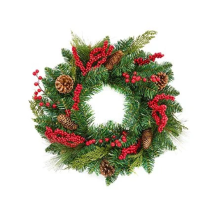 CONE AND BERRY WREATH - 50CM