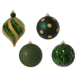 LUXURY 6 PACK OF SHATTERPROOF BAUBLES - GREEN - 15CM