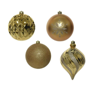 LUXURY PACK OF 6 SHATTERPROOF BAUBLES - GOLD - 15CM