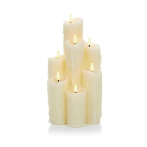 B-O FLICKABRIGHTS WAX CANDLE WITH MELTED EFFECT 7PC