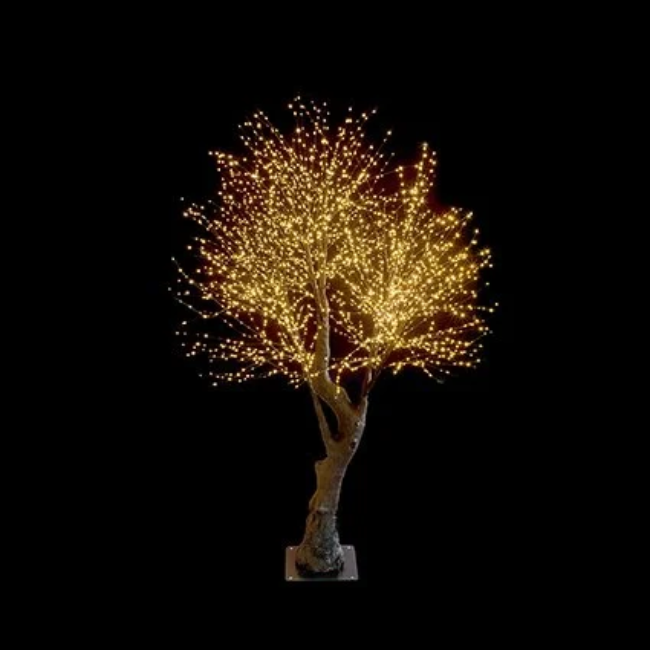 LIT TWINKLING BLACK TREE W/ WARM WHITE LED 2.1M