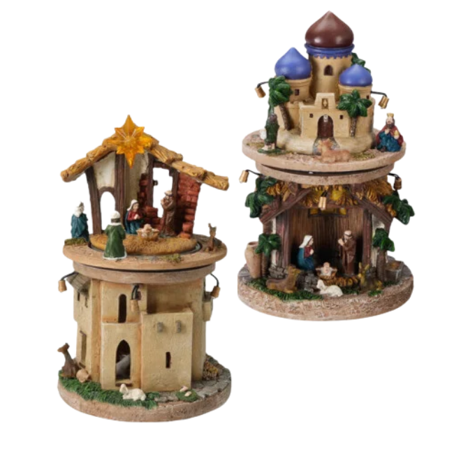 TURNING/MUSICAL NATIVITY SCENE - 23CM 2ASST. - Image 2