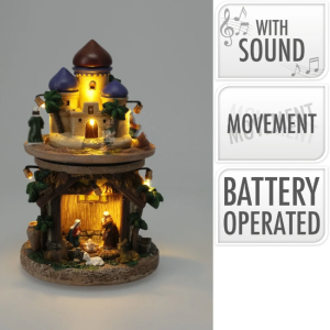 TURNING/MUSICAL NATIVITY SCENE - 23CM 2ASST.