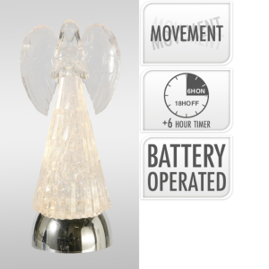 ANGEL GLITTER WATER SPINNER LED 24CM