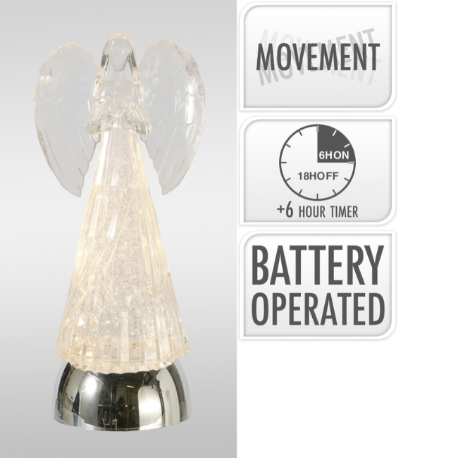 ANGEL GLITTER WATER SPINNER LED 24CM