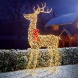 LIT GOLD STANDING STAG GOLDEN ELEGANCE 2M