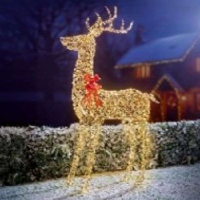 LIT GOLD STANDING STAG GOLDEN ELEGANCE 2M