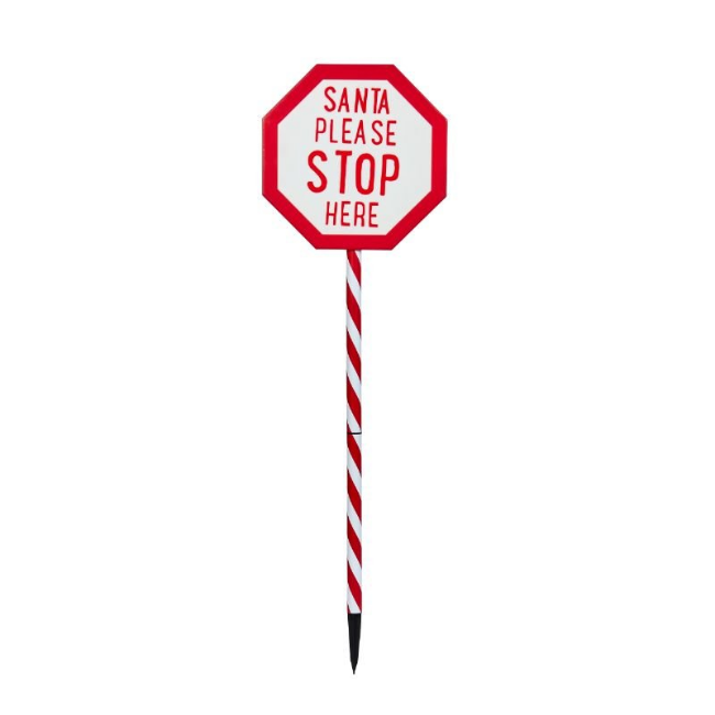 SANTA STOP HERE! STAKE LIGHT - LARGE