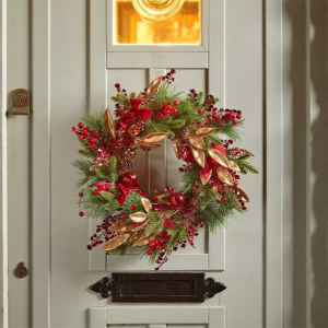 RUBY VELVET WREATH, 40CM
