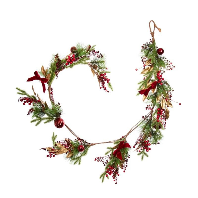 RUBY VELVET GARLAND, 180CM - Image 2